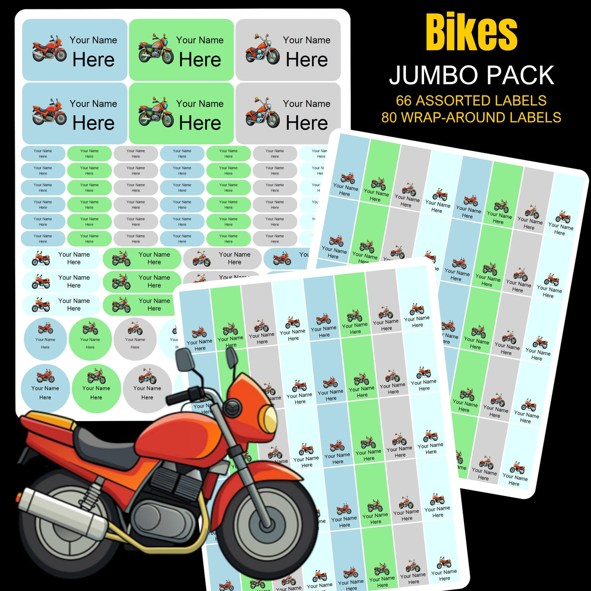 Bikes Stationery Labels