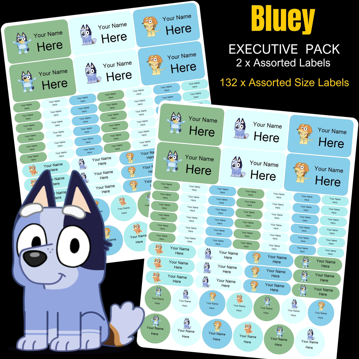 Bluey Stationery Labels