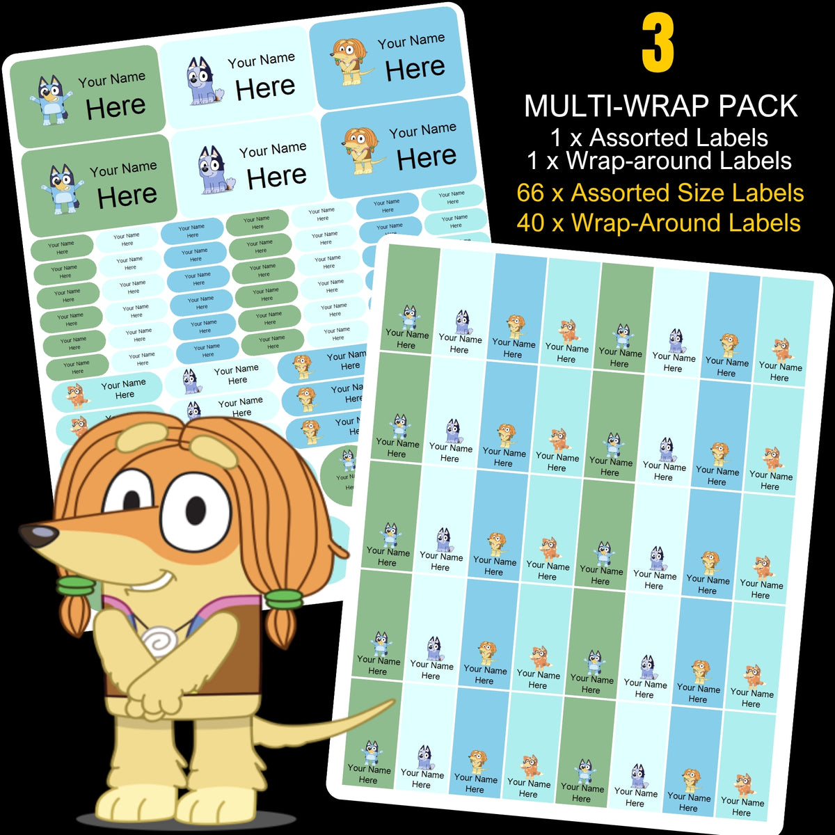 Bluey Stationery Labels