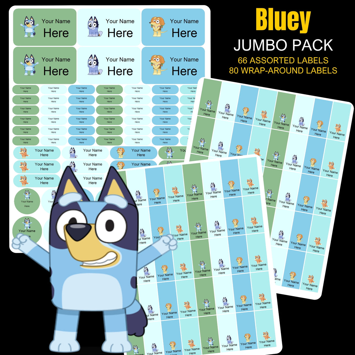 Bluey Stationery Labels