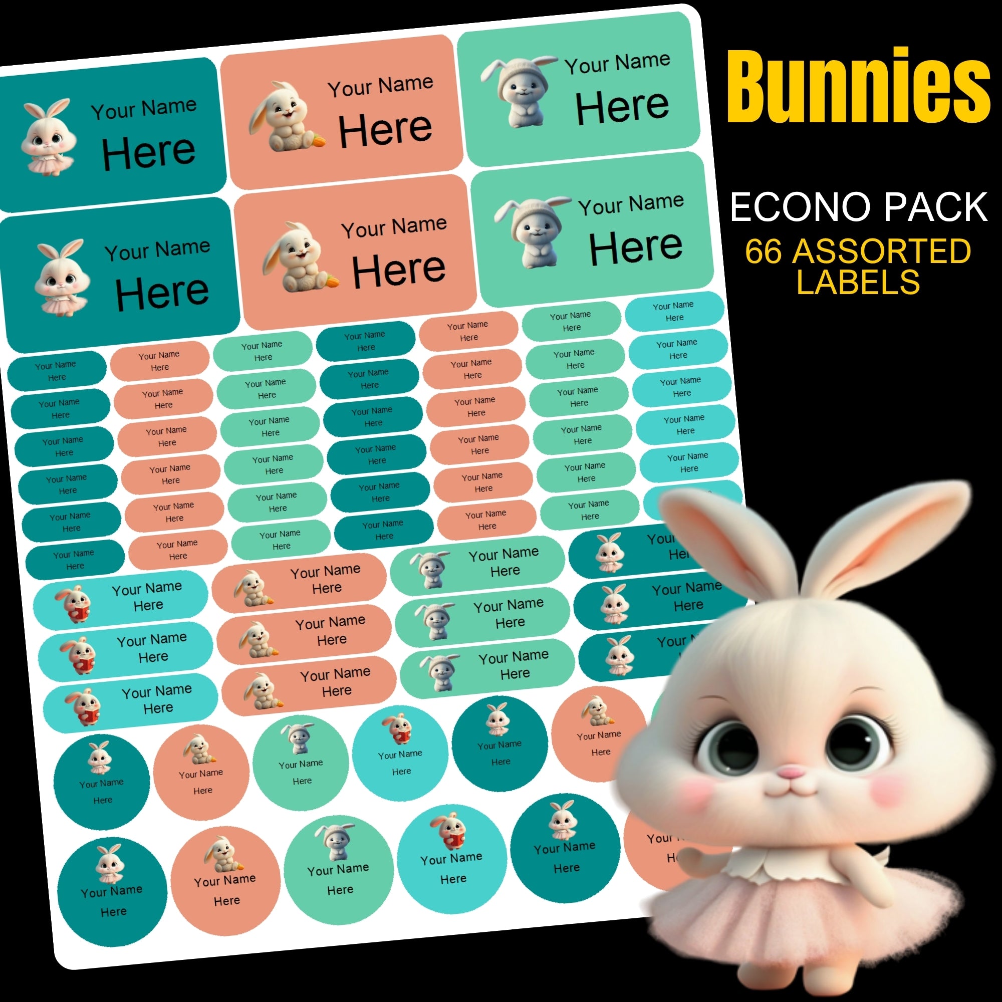 Bunnies Stationery Labels