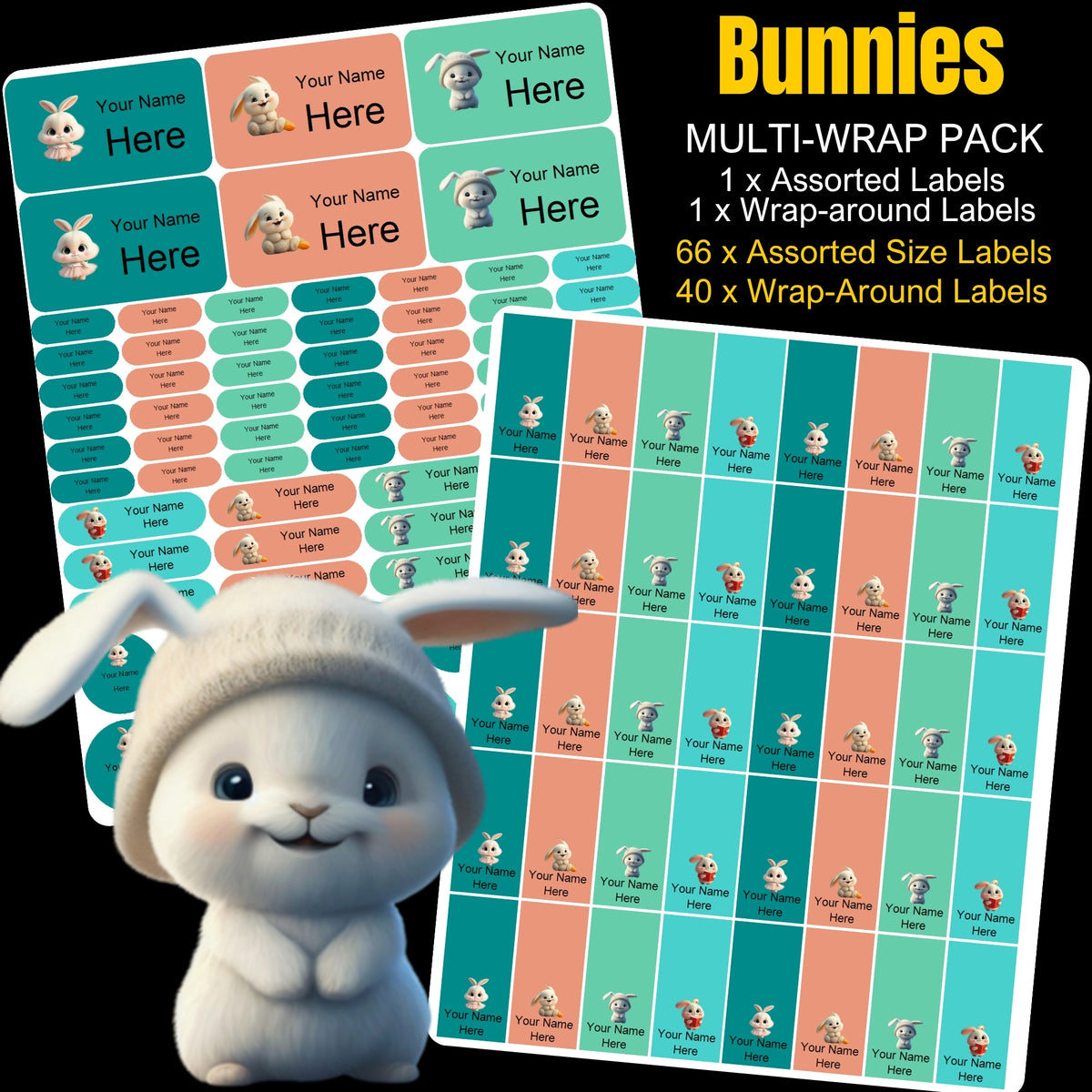 Bunnies Stationery Labels