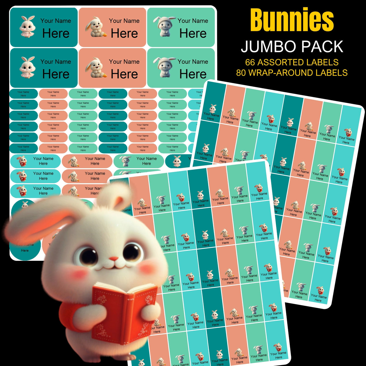 Bunnies Stationery Labels