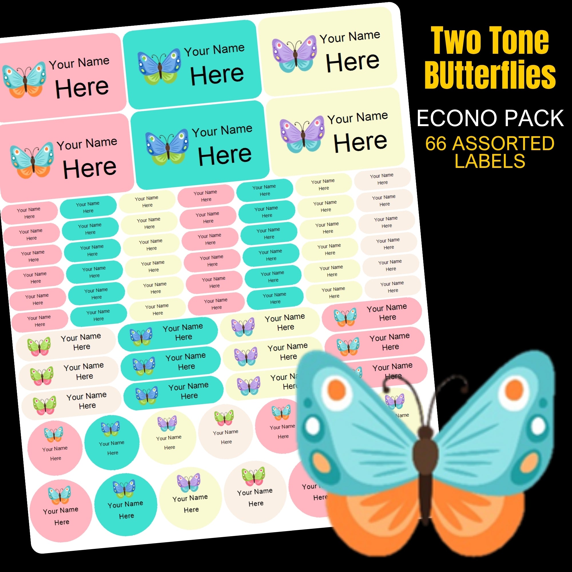 Butterlies Stationery Labels