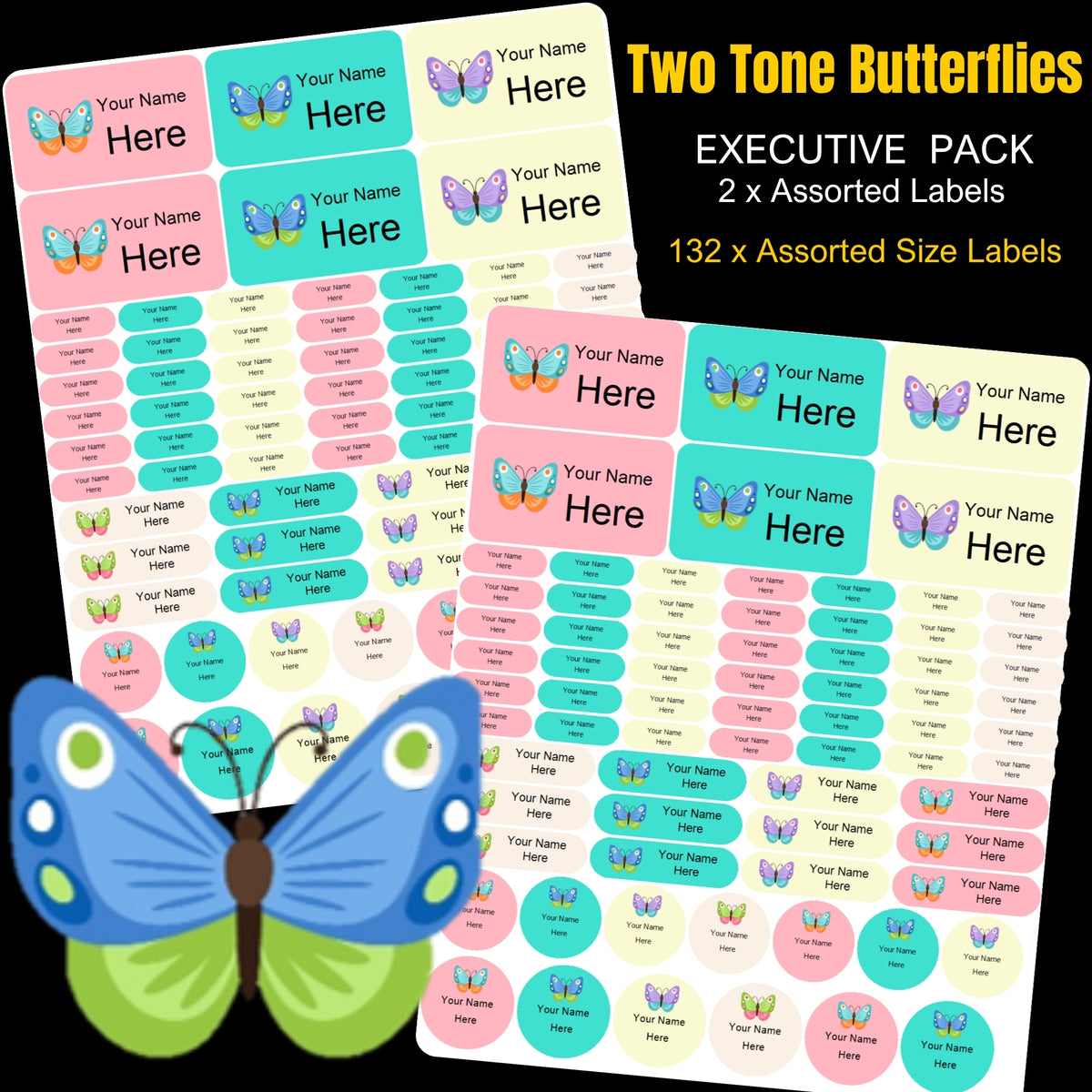 Butterlies Stationery Labels