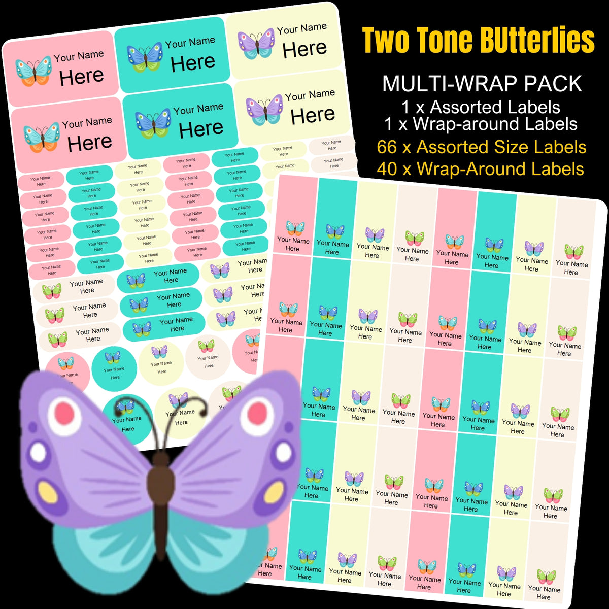 Butterlies Stationery Labels