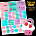 Cupcakes and Hearts Stationery Labels