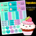 Cute Cupcakes Stationery Labels