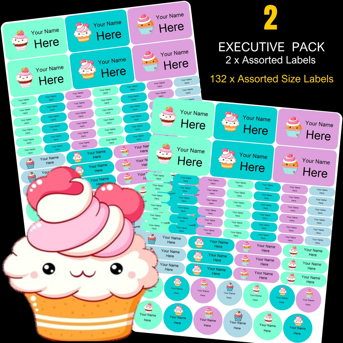 Cute Cupcakes Stationery Labels