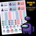 Among Us Girl Stationery Labels