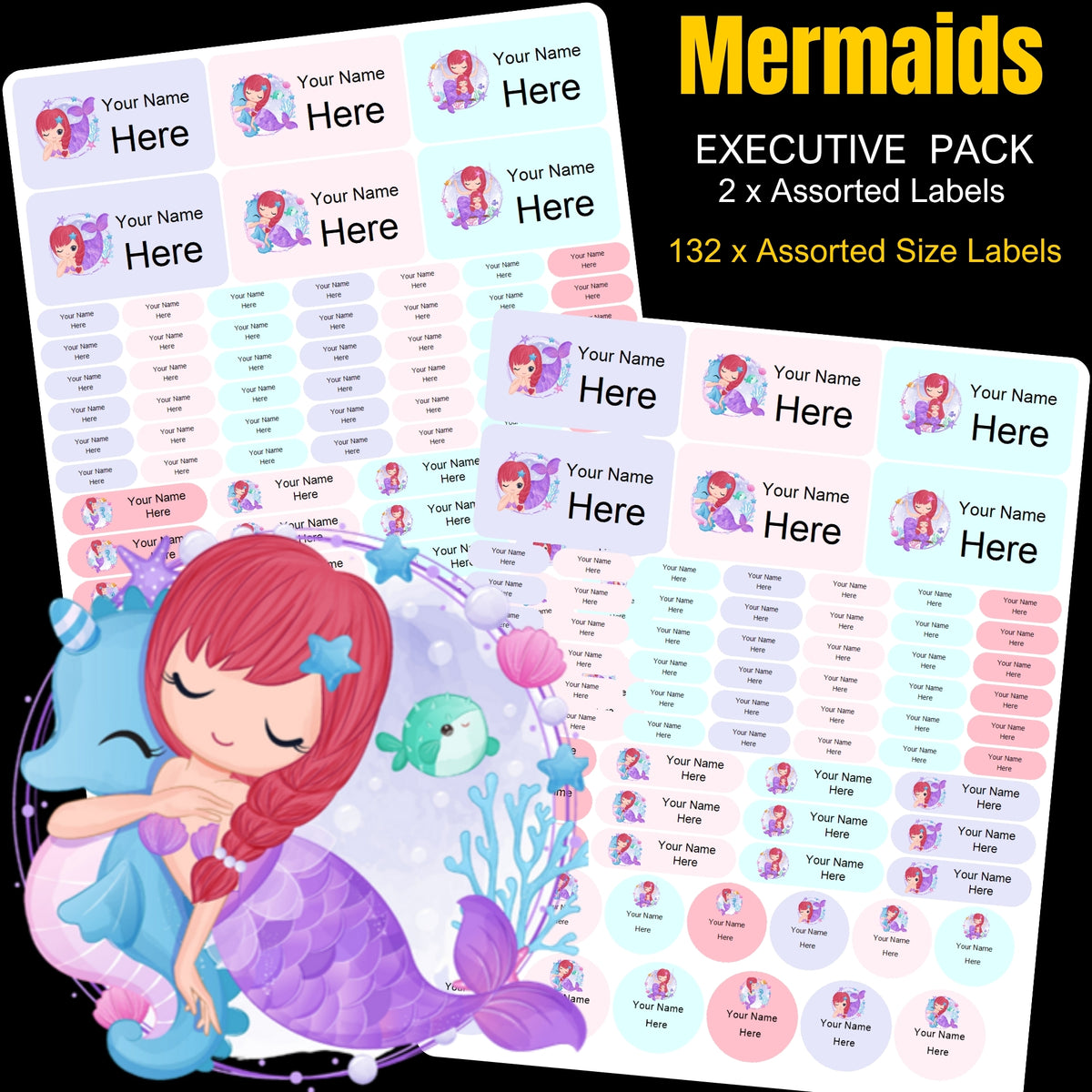 Mermaids Stationery Labels