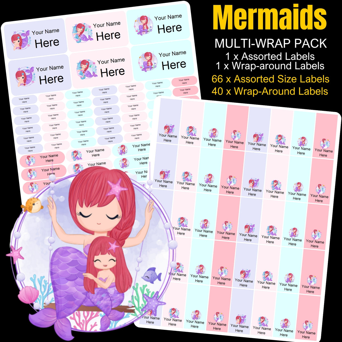 Mermaids Stationery Labels