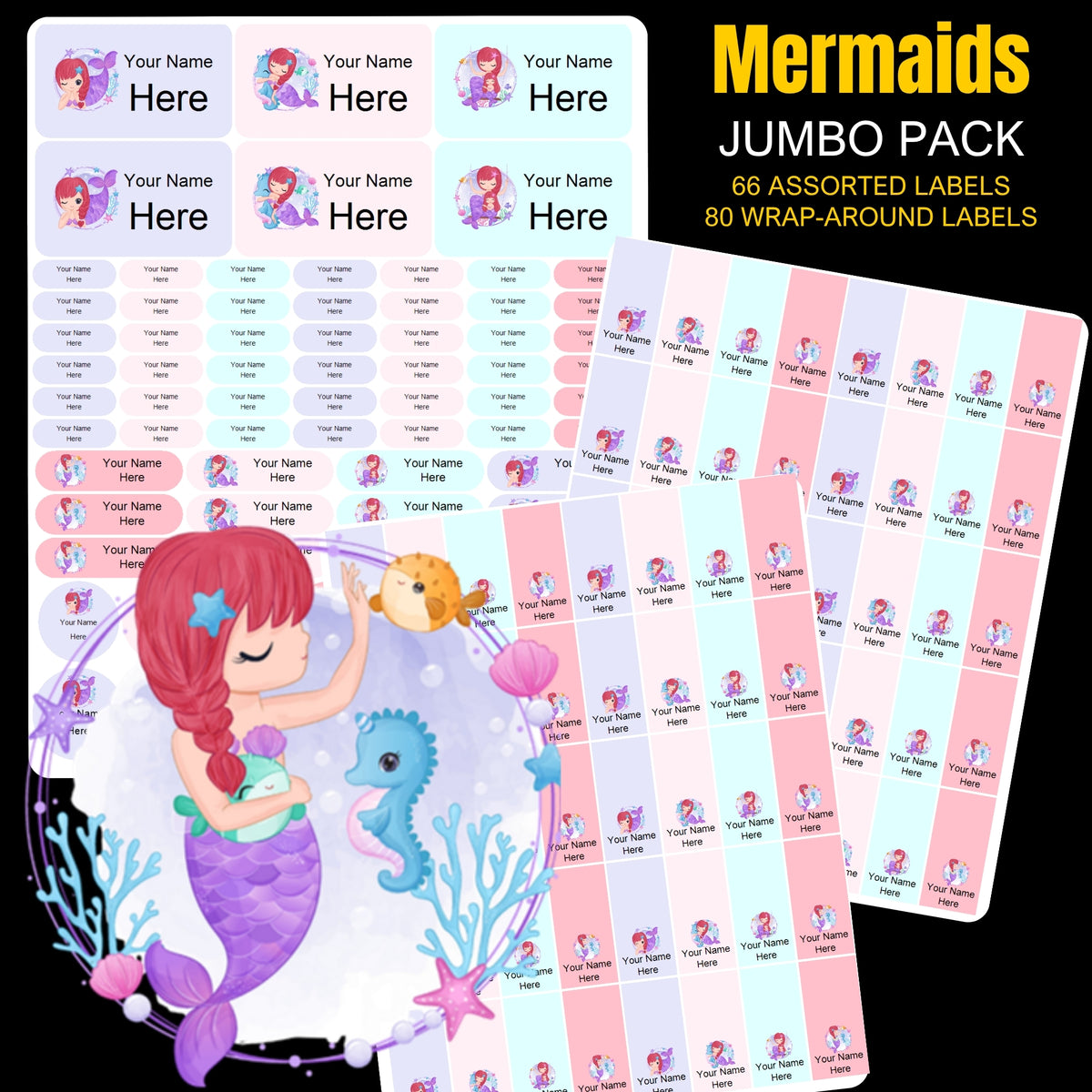 Mermaids Stationery Labels