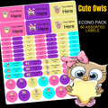 Owls Stationery Labels