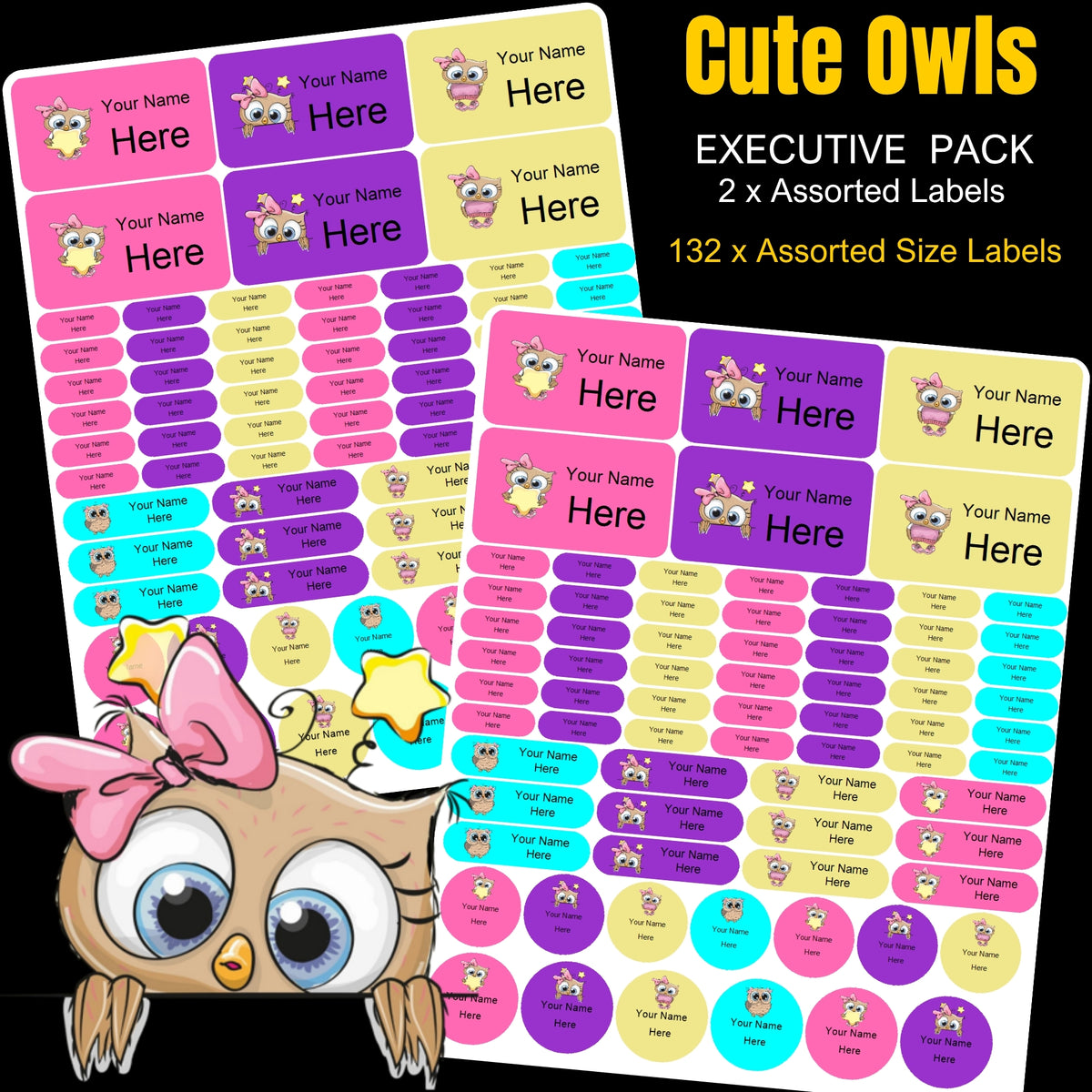 Owls Stationery Labels