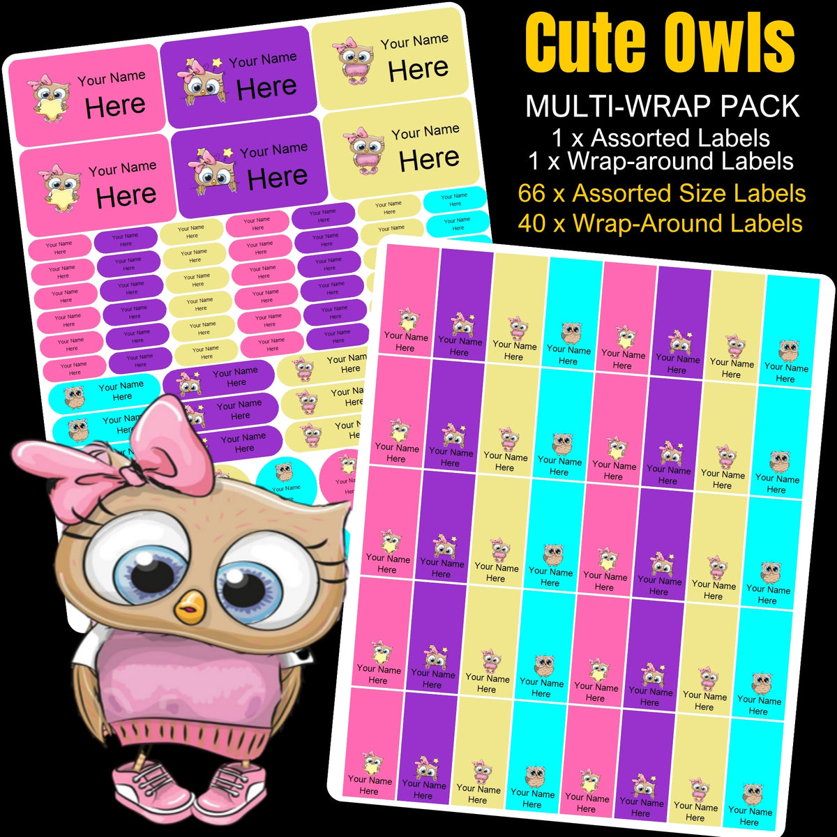 Owls Stationery Labels