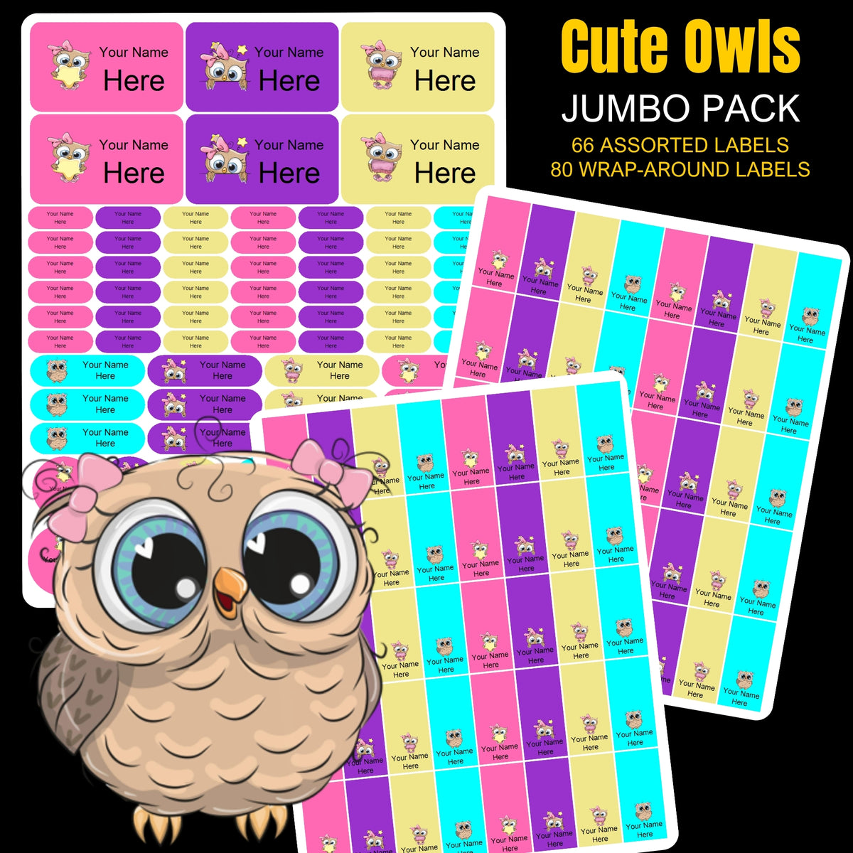 Owls Stationery Labels