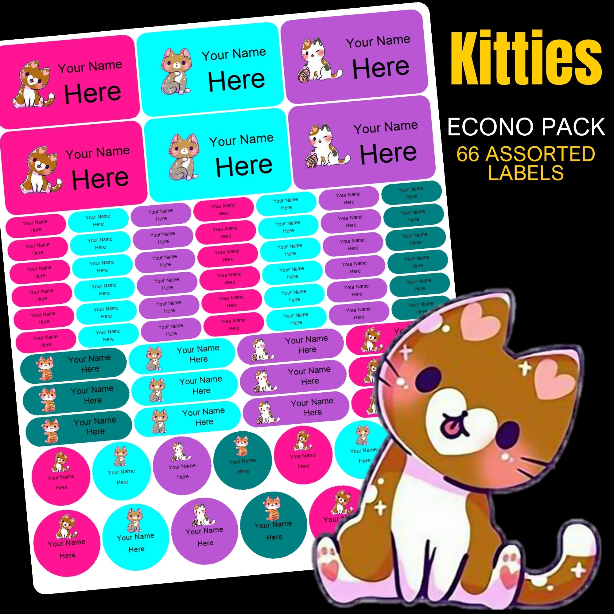Kittens Stationery Labels