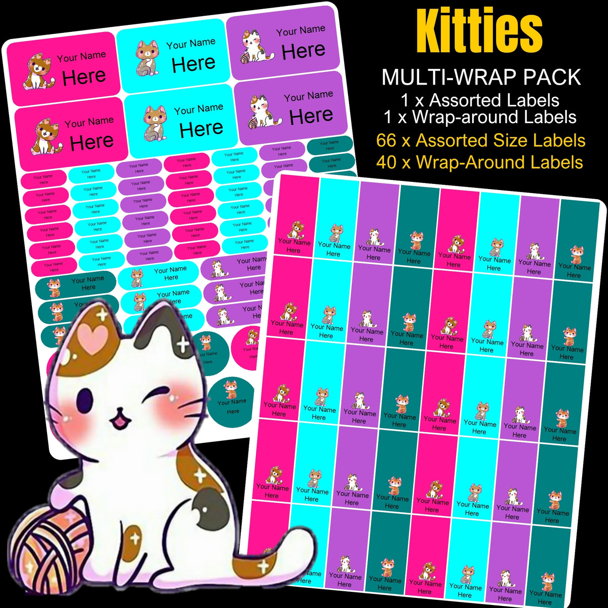 Kittens Stationery Labels