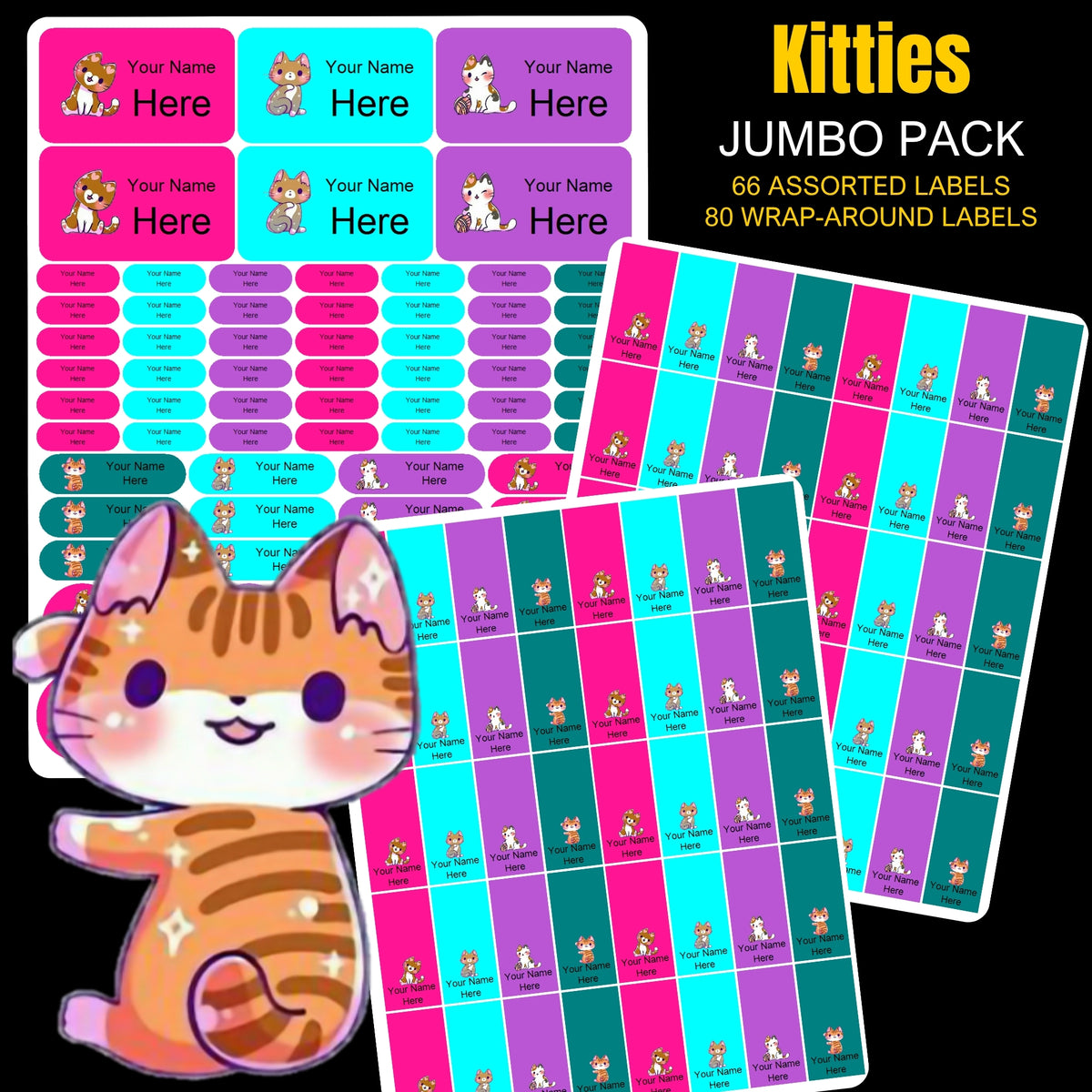 Kittens Stationery Labels