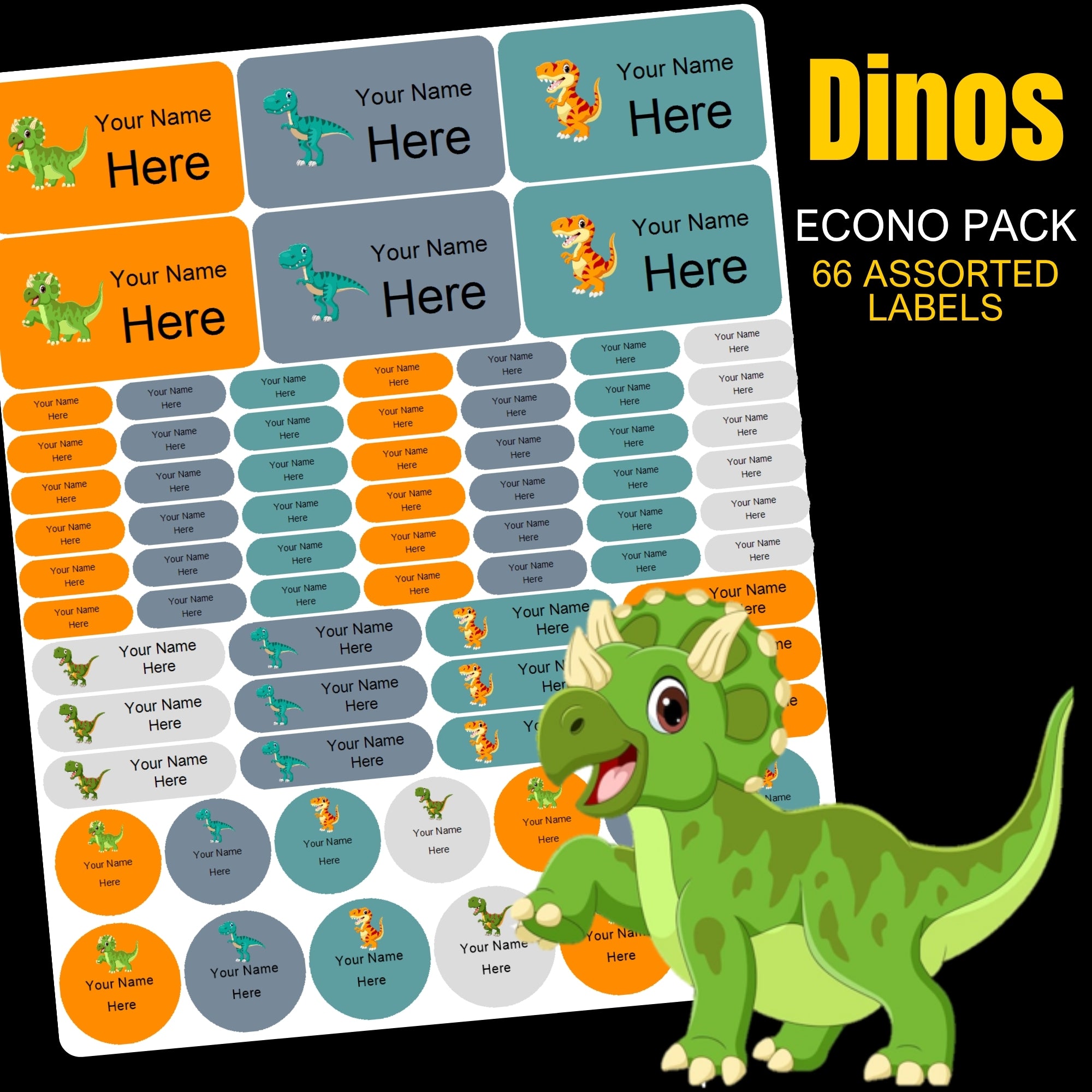 Dinosaurs Stationery Labels