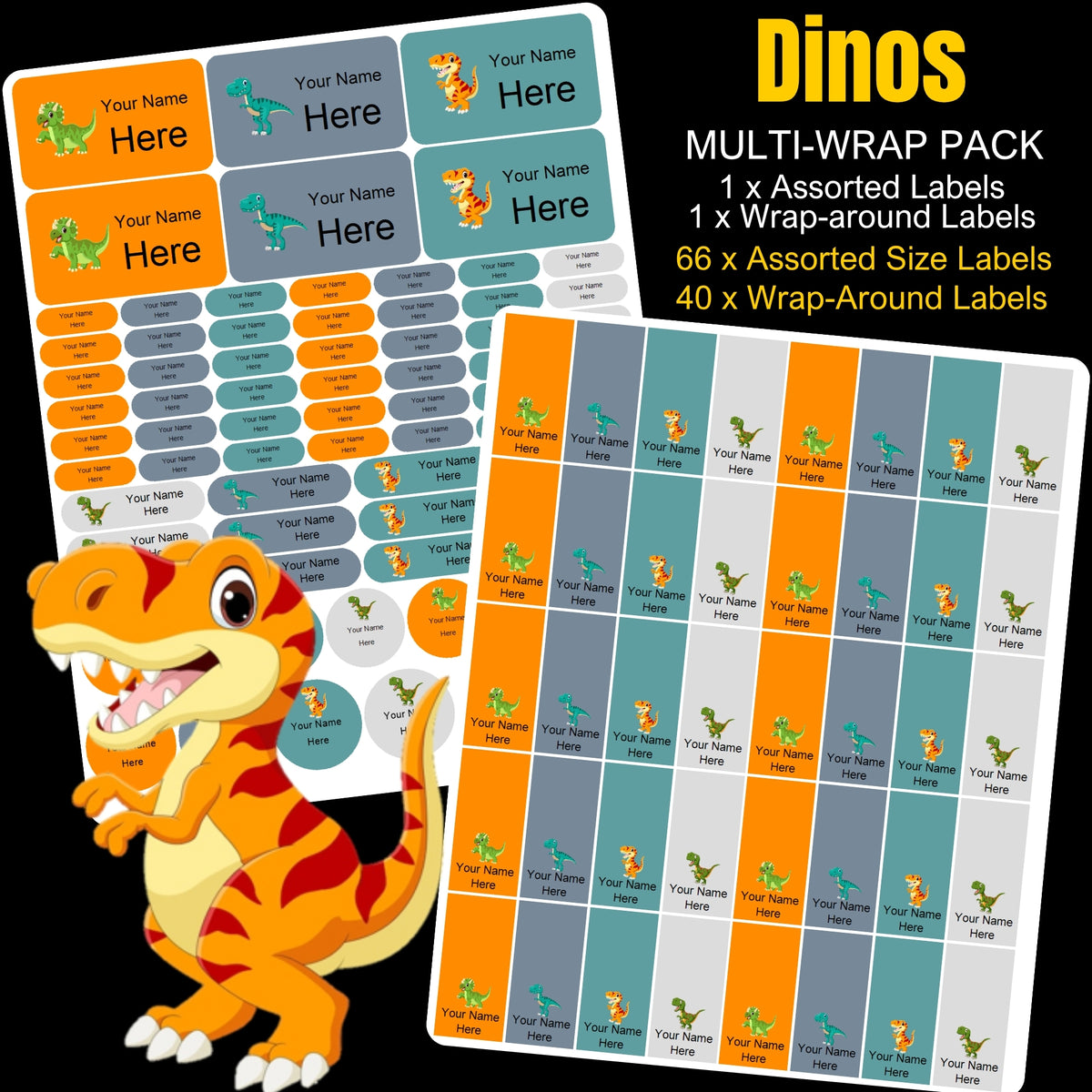 Dinosaurs Stationery Labels