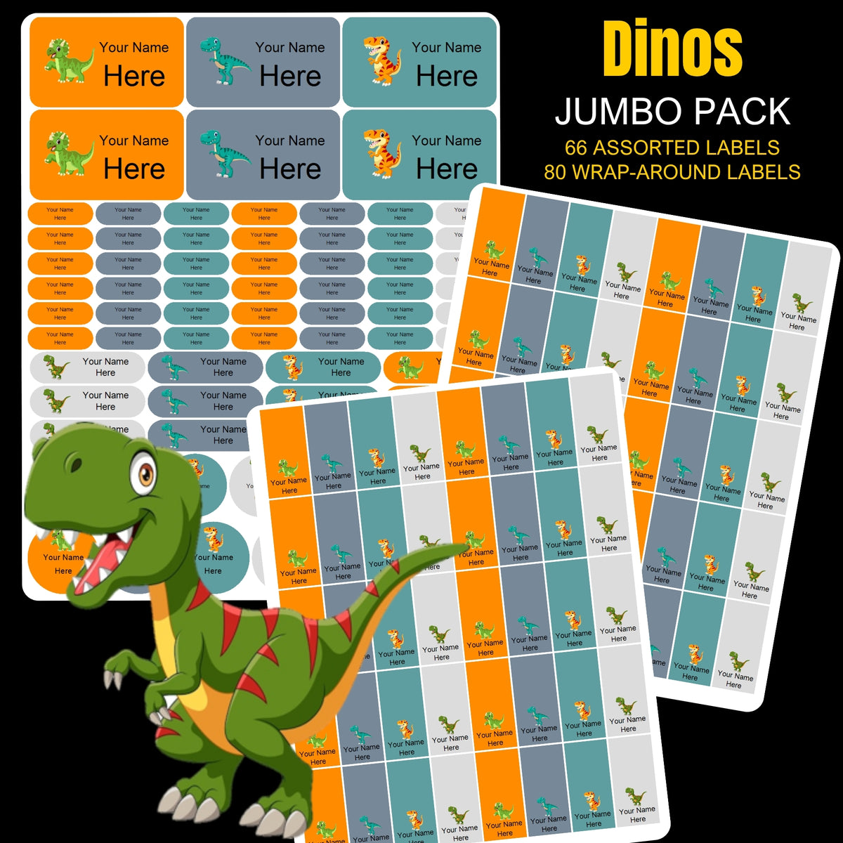 Dinosaurs Stationery Labels