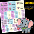 Elephants Stationery Labels
