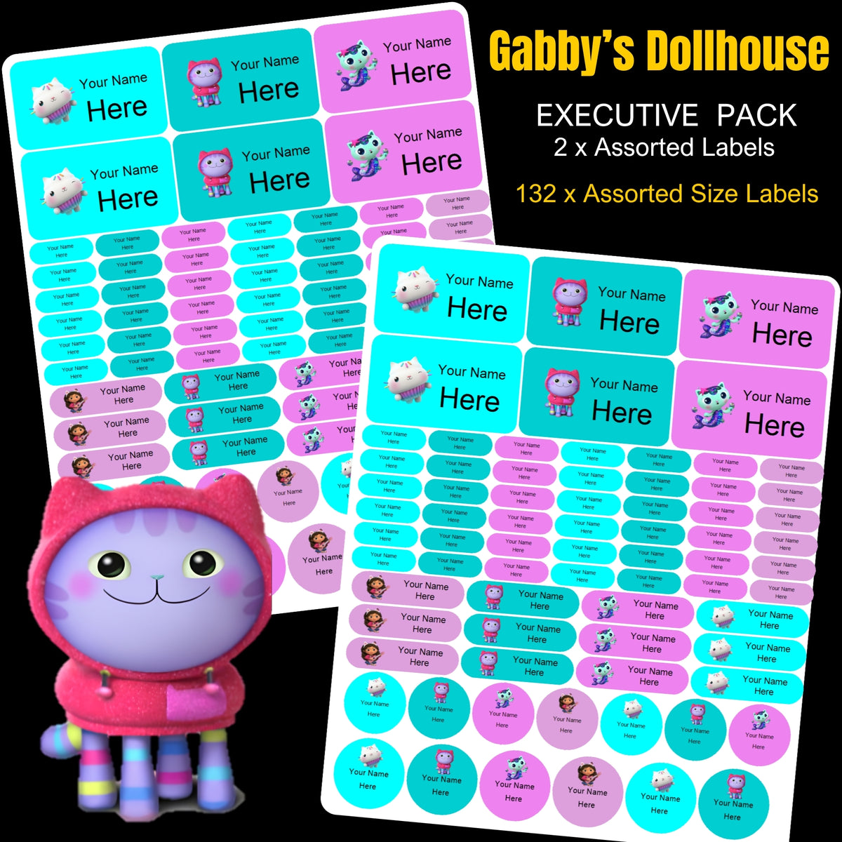 Gabby Dollhouse Stationery Labels