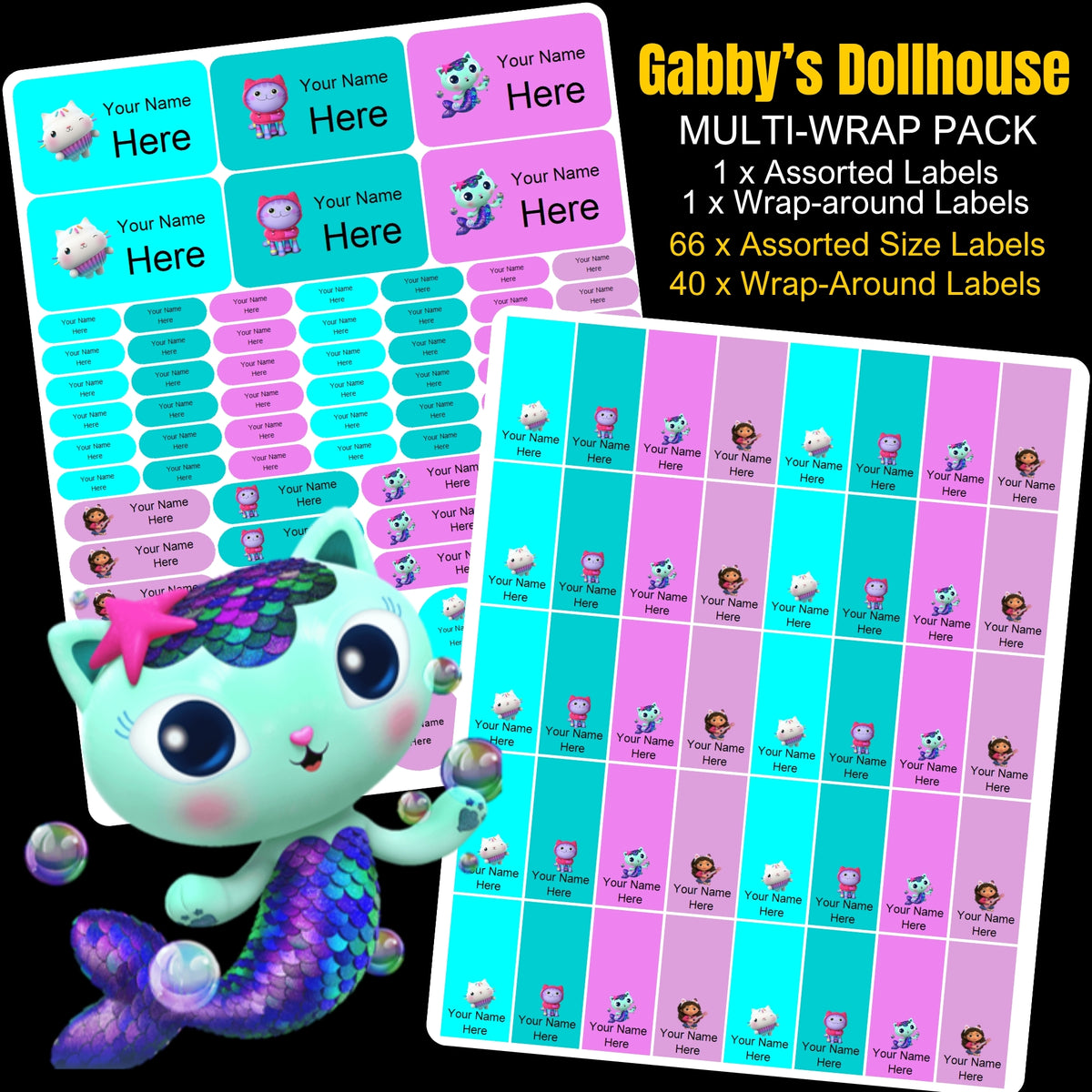 Gabby Dollhouse Stationery Labels