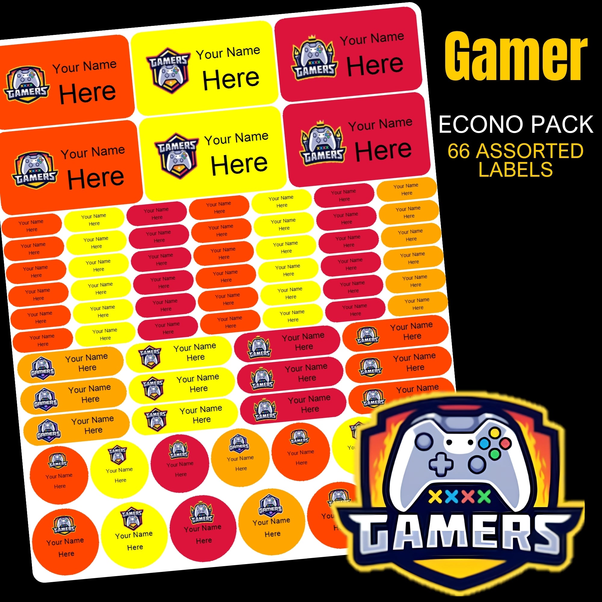 Gamer Stationery Labels