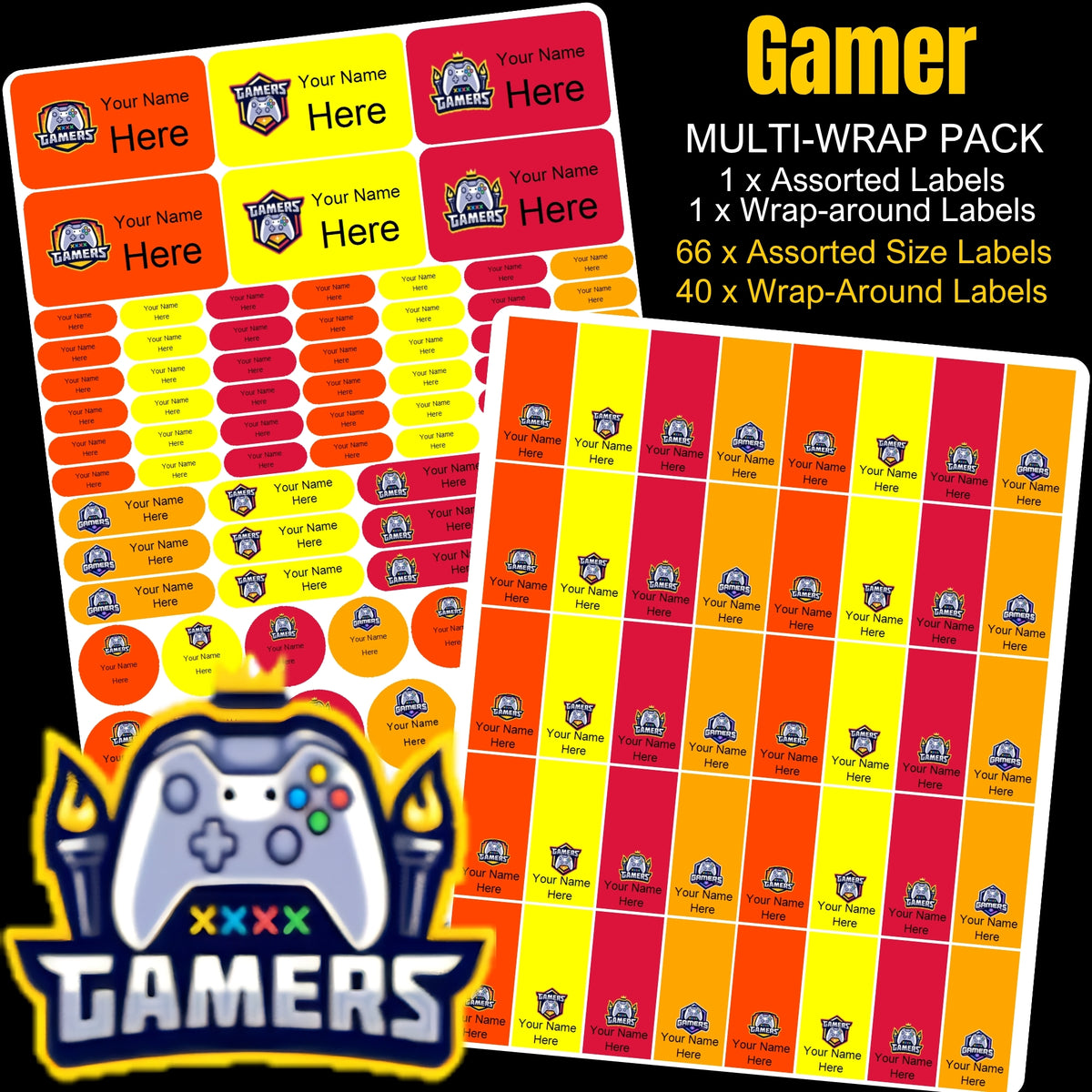 Gamer Stationery Labels