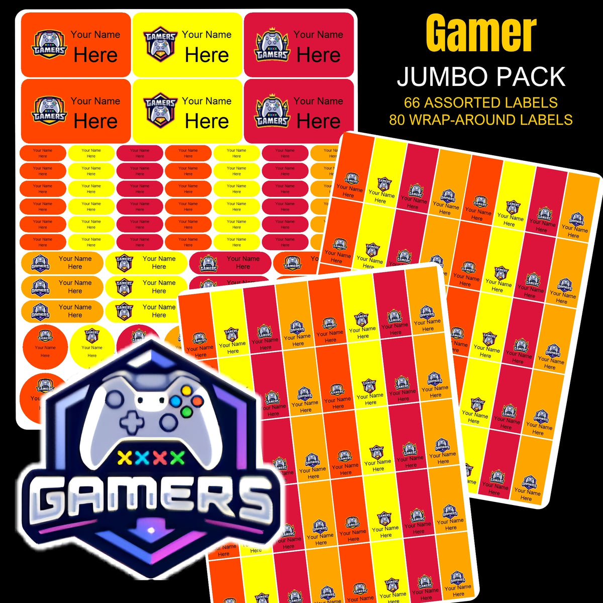 Gamer Stationery Labels