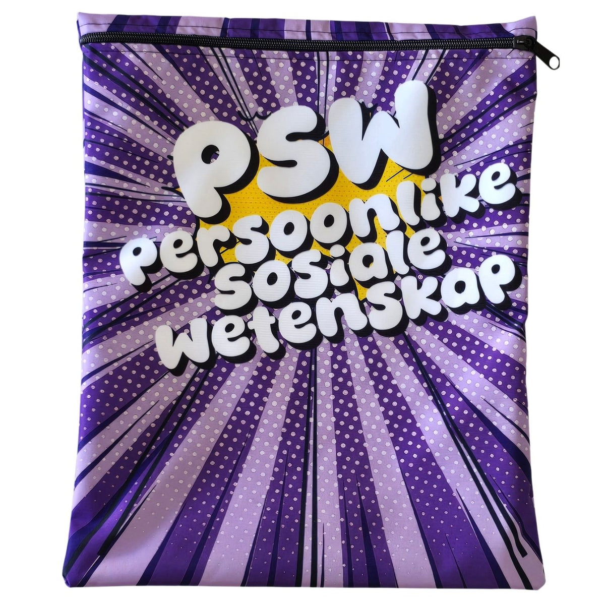 Set of 7 - Comic Design Book Bag Set with Subject Names In Afrikaans