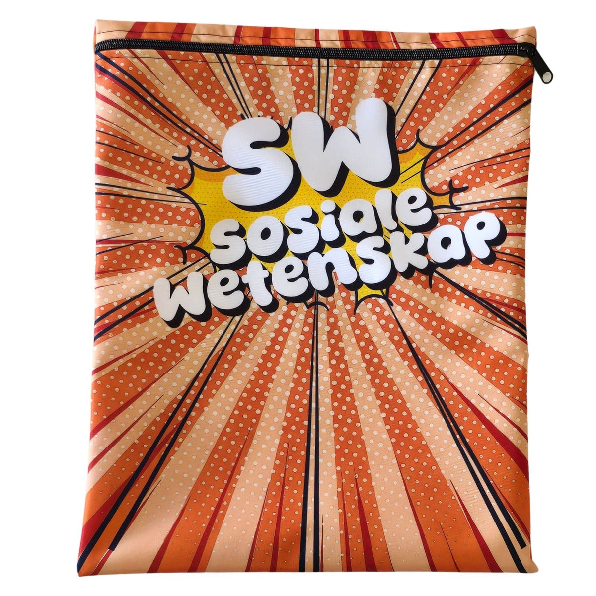 Set of 7 - Comic Design Book Bag Set with Subject Names In Afrikaans