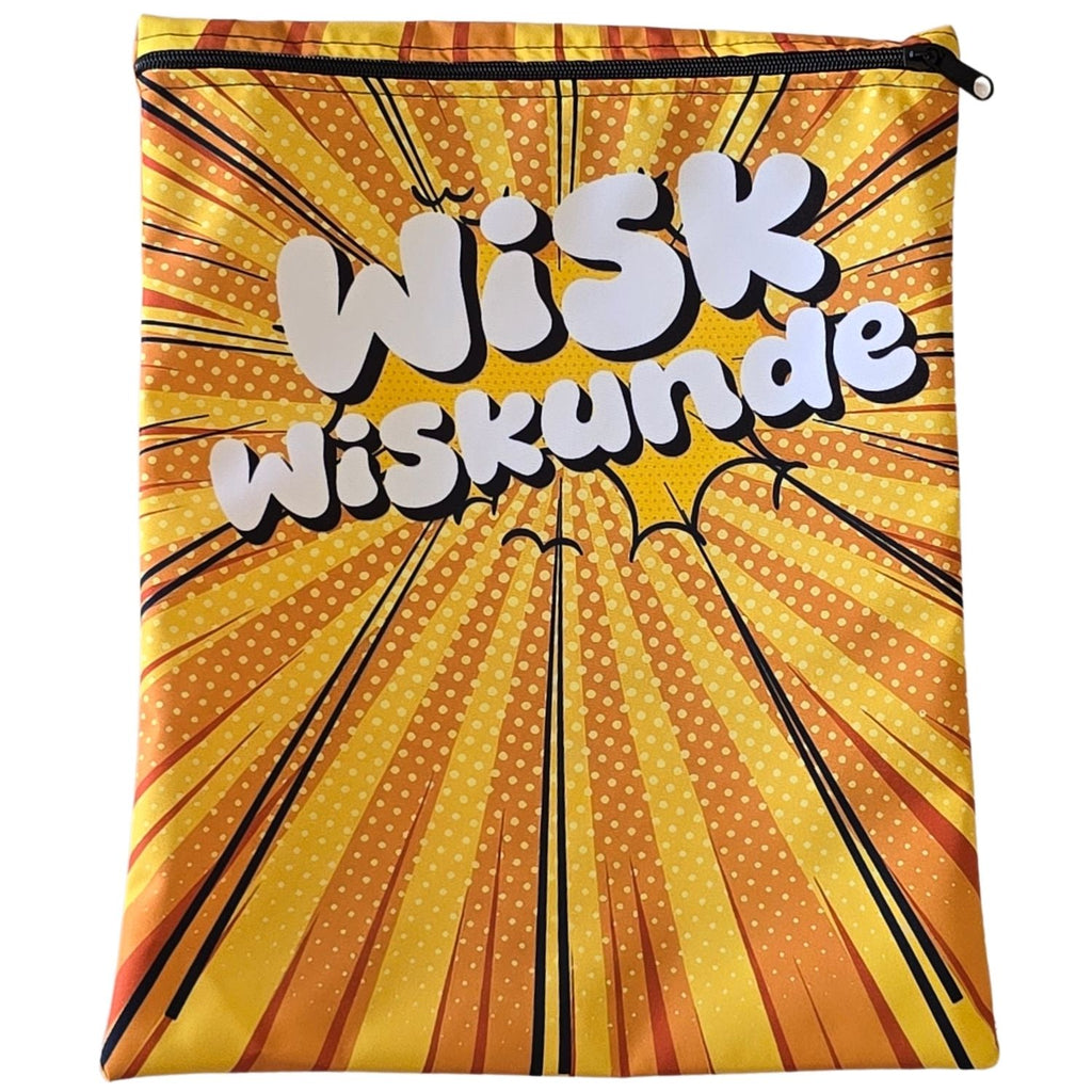 Set of 7 - Comic Design Book Bag Set with Subject Names In Afrikaans