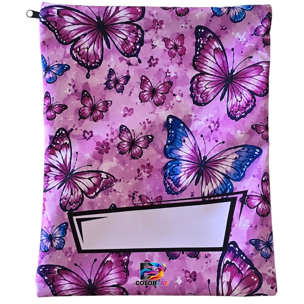Set of 7 - Heart and Flower Design Book Bag Set with Subject Names In Afrikaans
