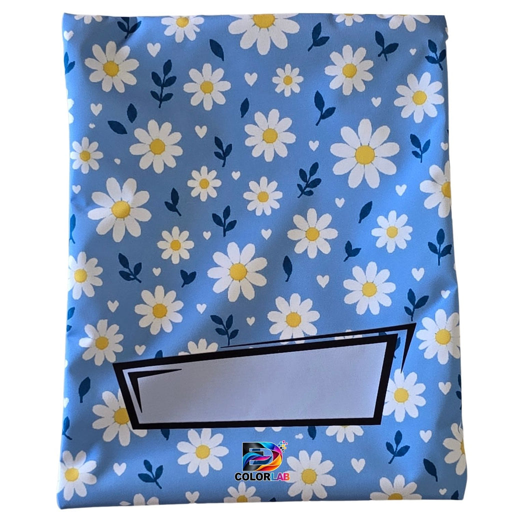 Set of 7 - Heart and Flower Design Book Bag Set with Subject Names In Afrikaans