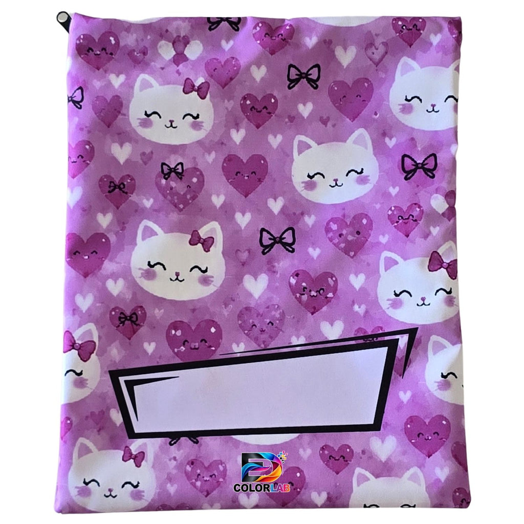 Set of 7 - Heart and Flower Design Book Bag Set with Subject Names In Afrikaans