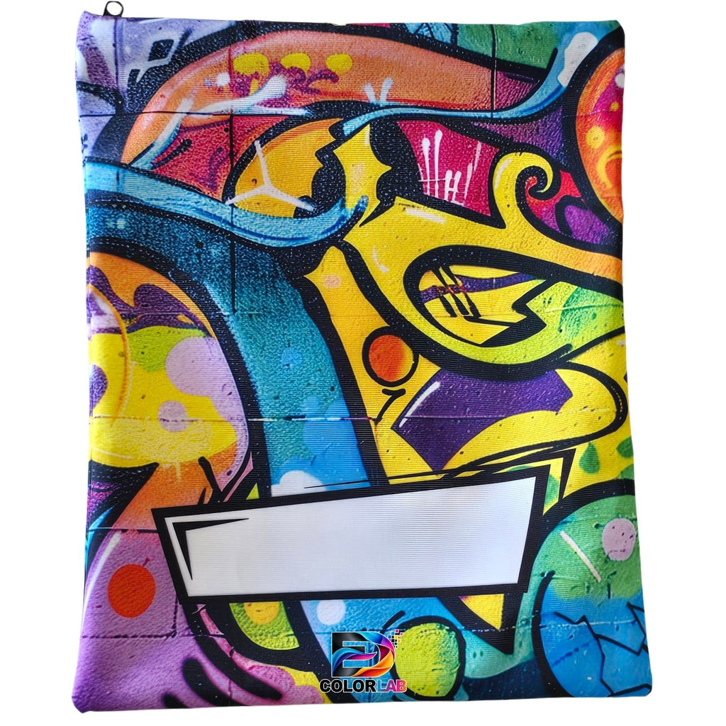 Set of 7 - Graffiti Design Book Bag Set with Subject Names In Afrikaans
