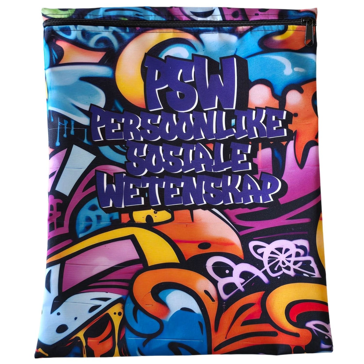 Set of 7 - Graffiti Design Book Bag Set with Subject Names In Afrikaans