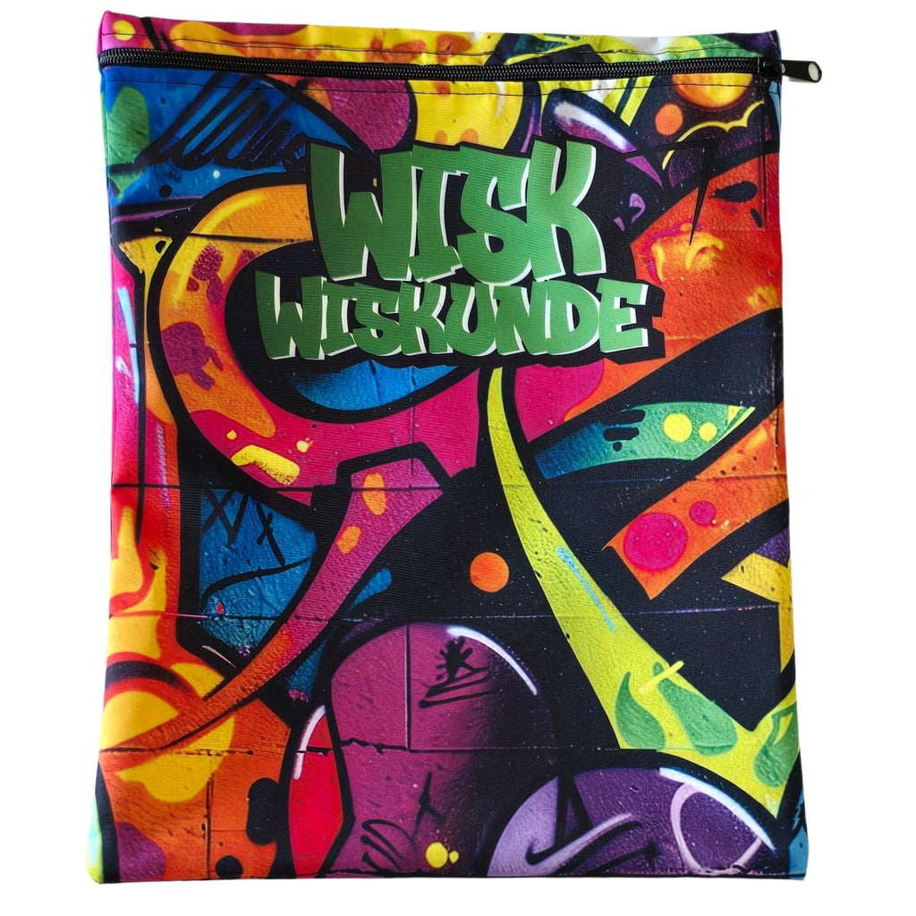 Set of 7 - Graffiti Design Book Bag Set with Subject Names In Afrikaans