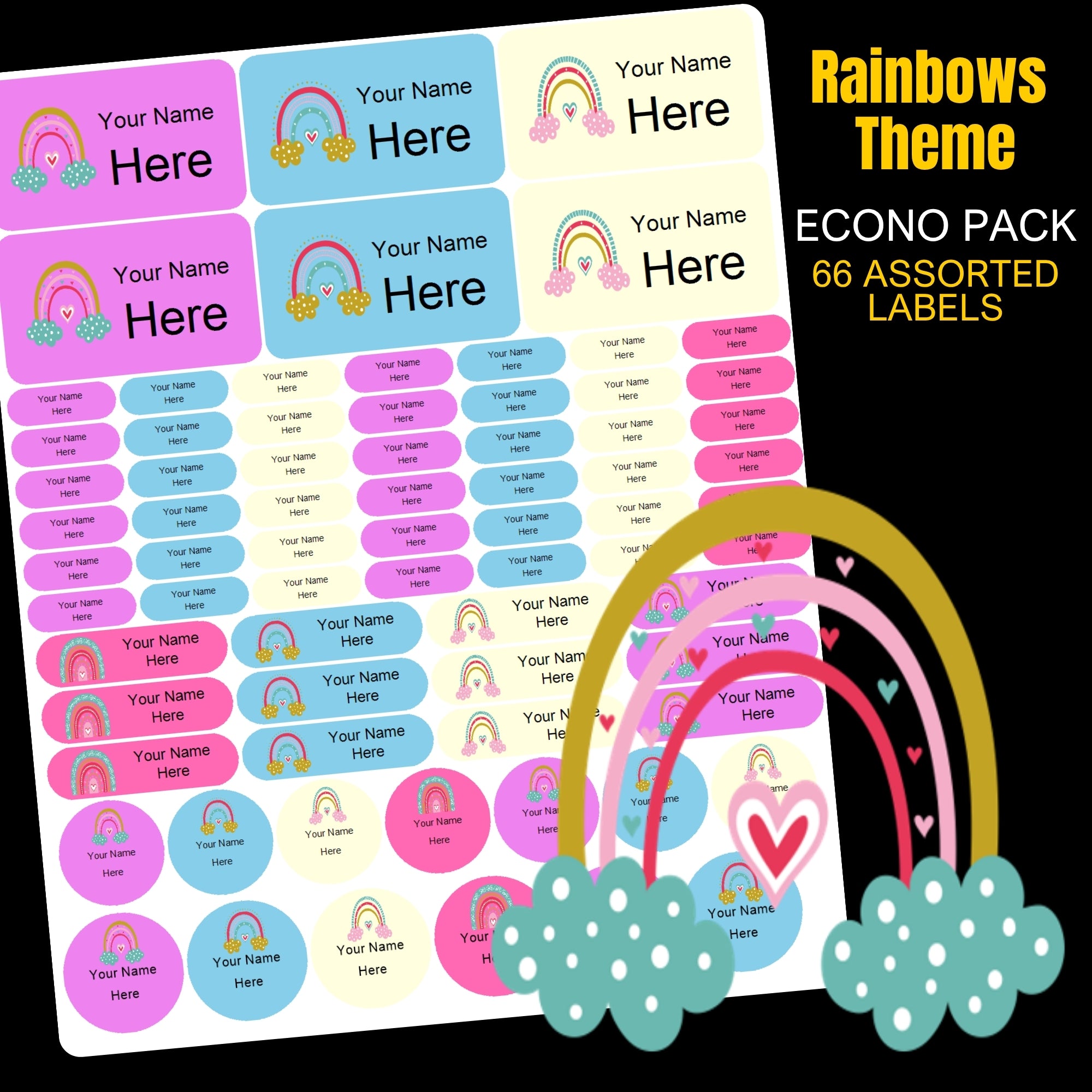 Rainbows Stationery Labels