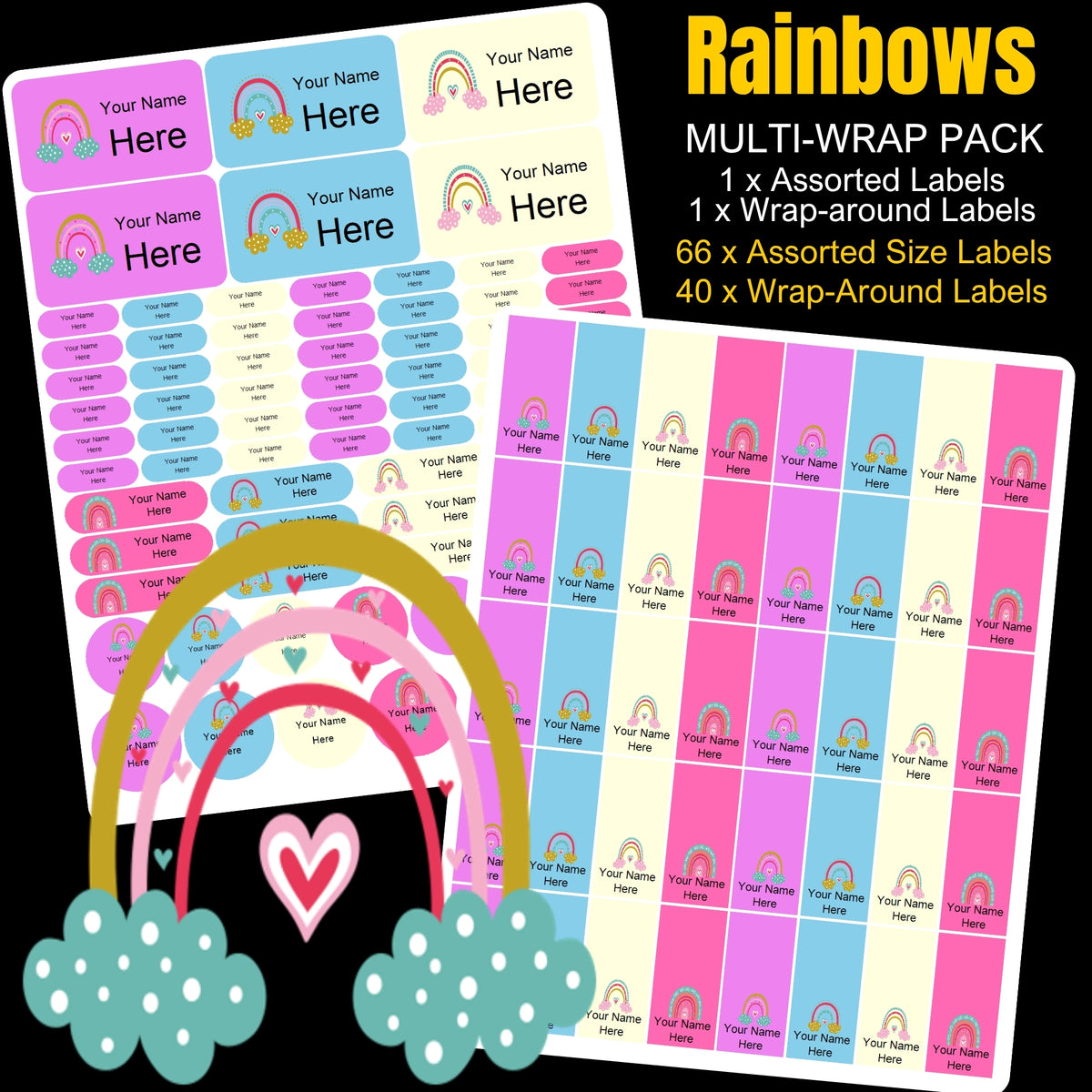 Rainbows Stationery Labels
