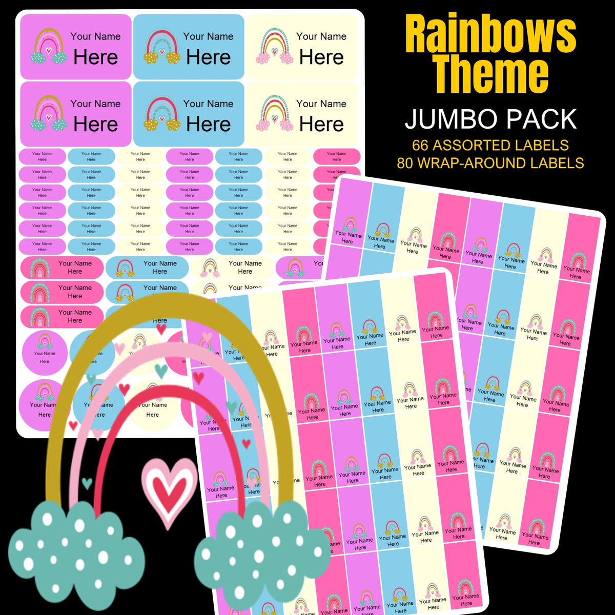 Rainbows Stationery Labels