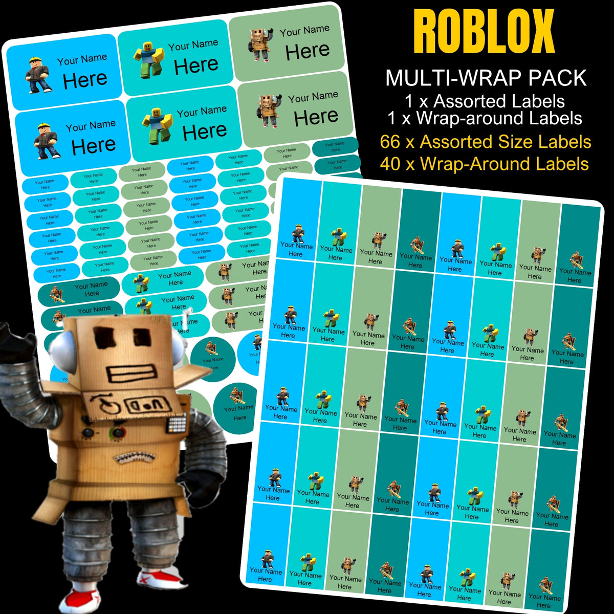 Roblox Boy Stationery Labels