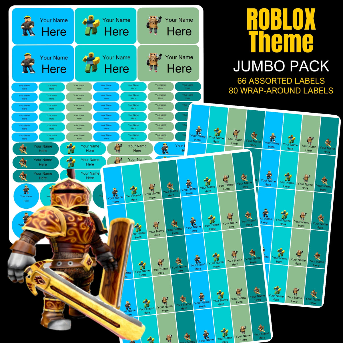 Roblox Boy Stationery Labels