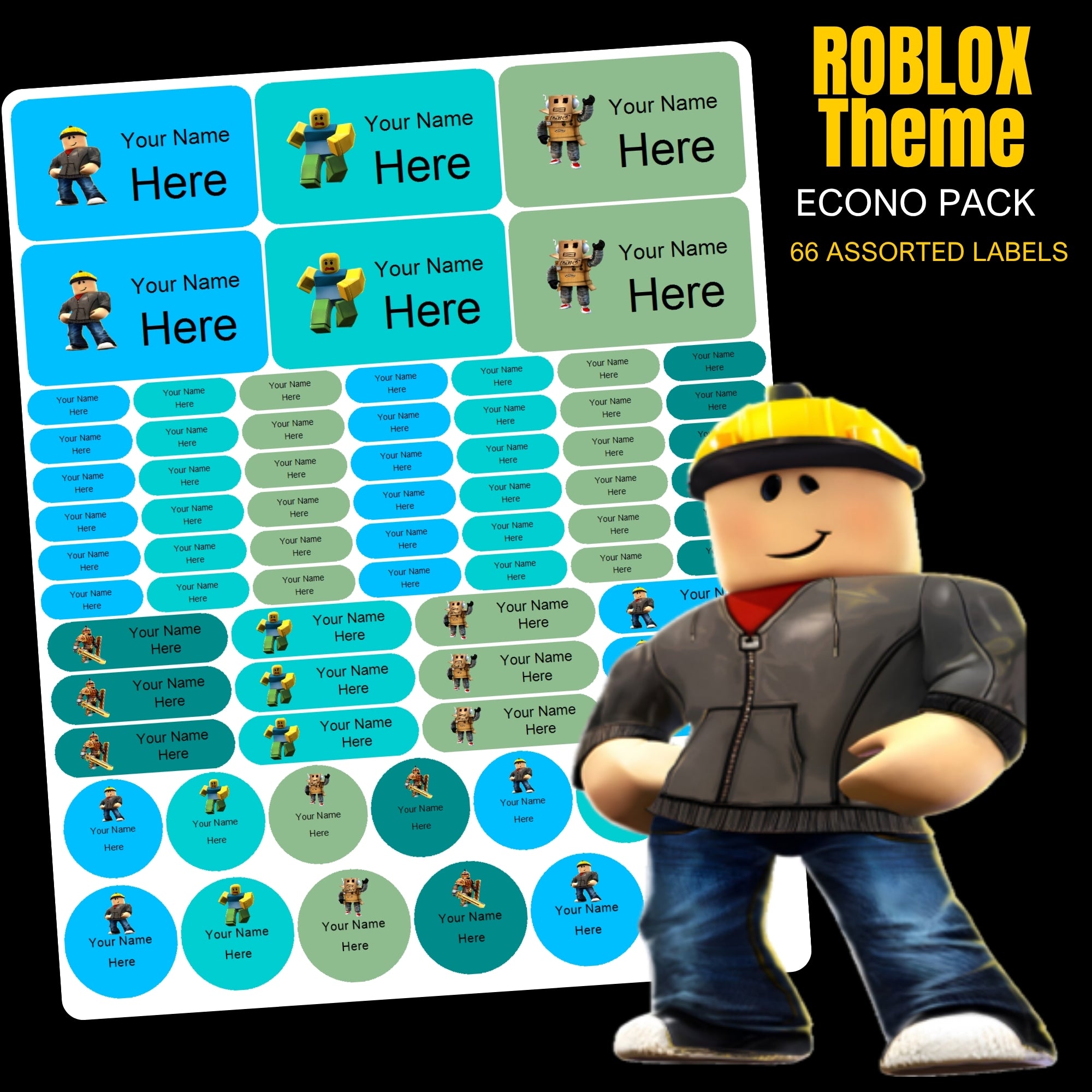 Roblox Boy Stationery Labels