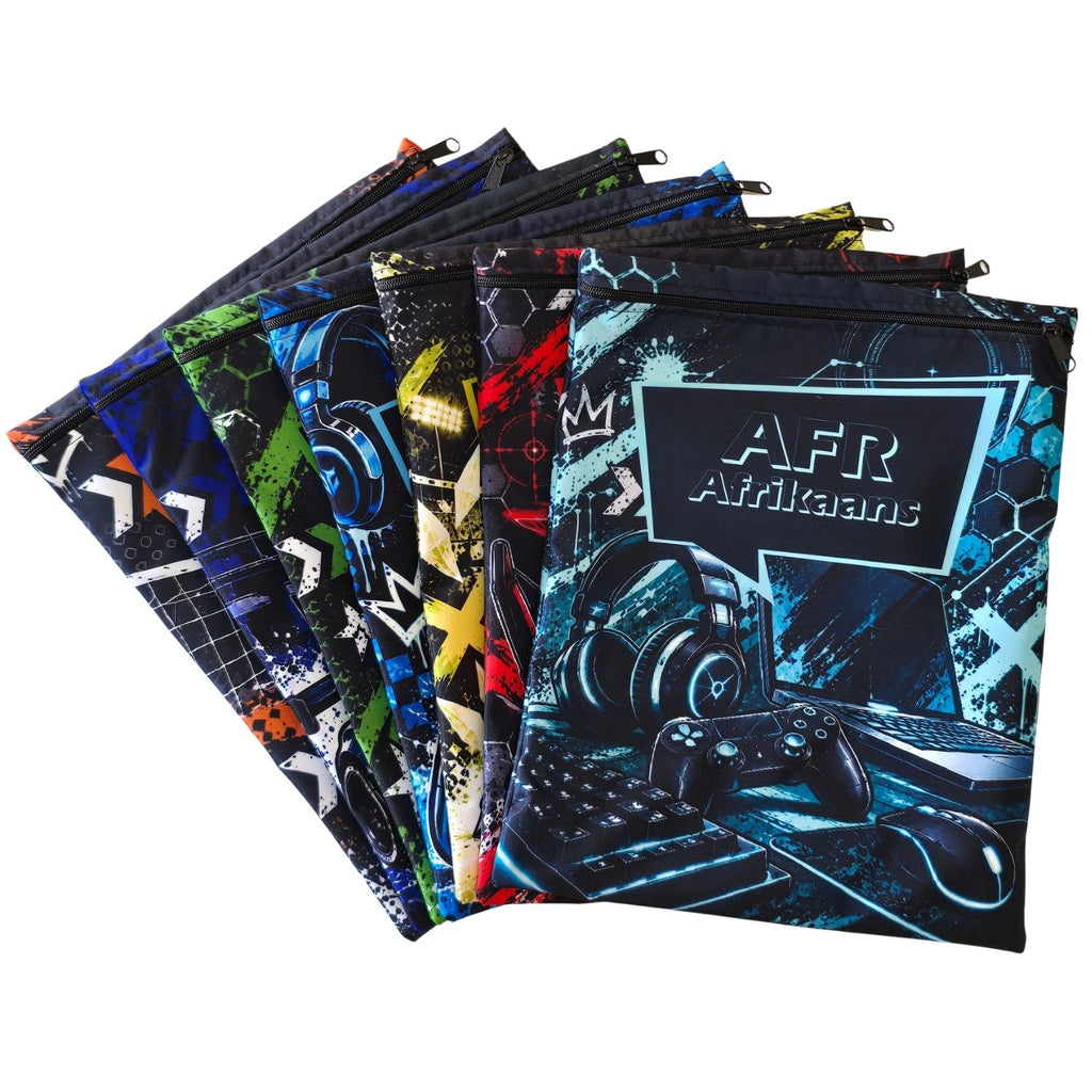 Set of 7 - Sport & Tech Design Book Bag Set with Subject Names In English