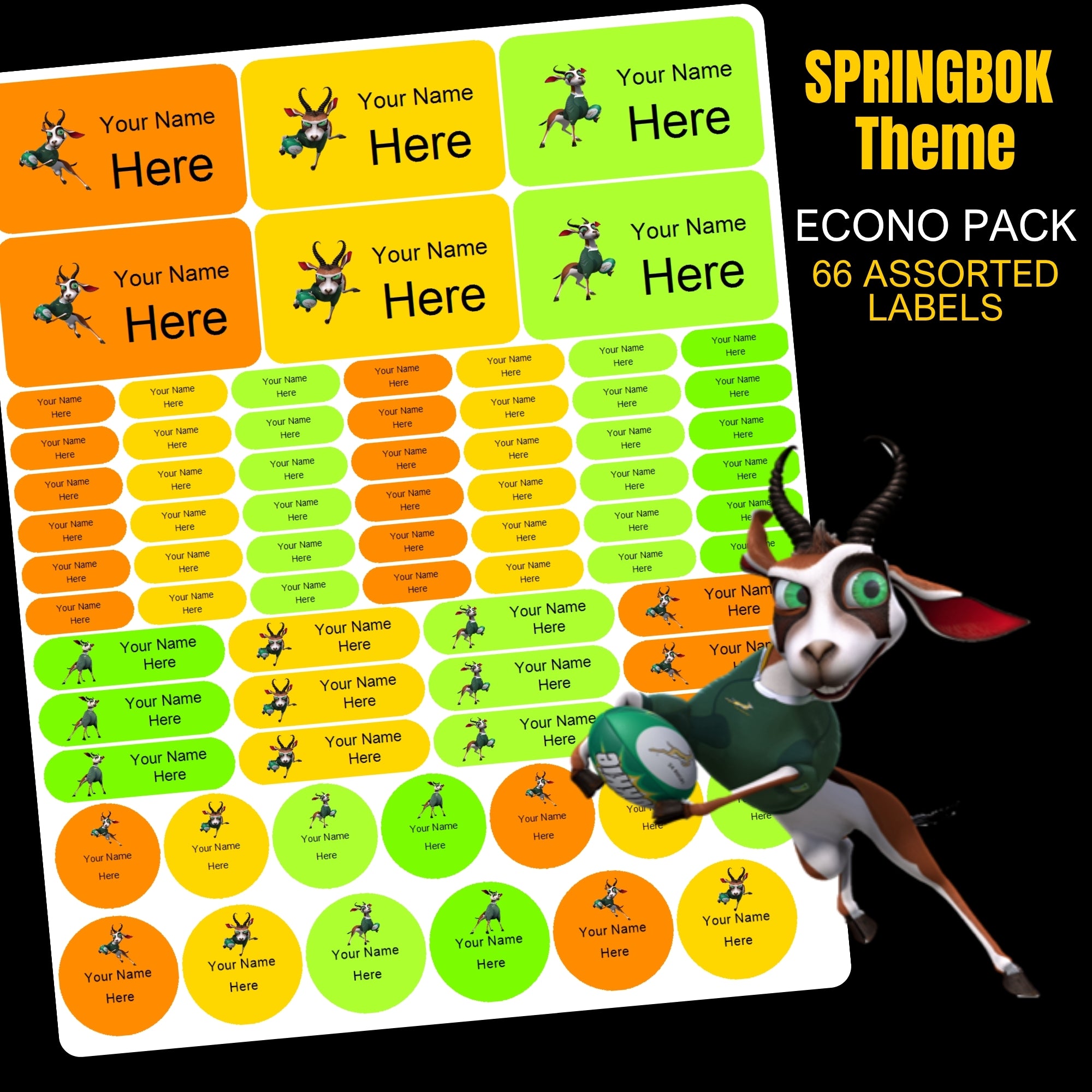 Springbok Boy Stationery Labels